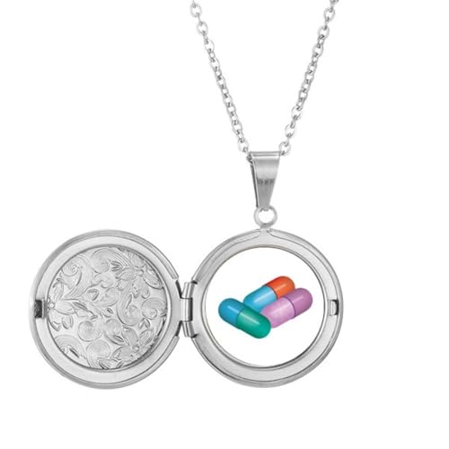 Médaillon à motif pilules de capsules pour transporter discrètement vos médicaments au quotidien