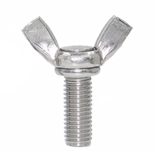 Boulon papillon M6 x 25 mm en acier au carbone pour serrage manuel, lot de 10 pcs