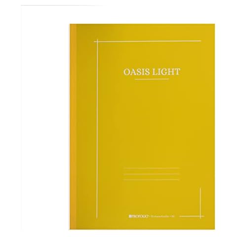 PROFOLIO Itoya Oasis Light Notebook - 7x9.9 B5 Mustard Notebook Journal - Lined and Dotted Journal Notebook for Work - Writing and Art Journal - Blank Journal for Note Taking Drawing and More Cover