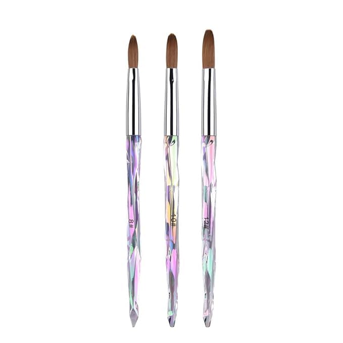 URBAN BOX 3pcs Nail Art Brush Acrylic Brush Nail Pen with Symphony Diamond Handle Manicure Design Nail Art Tool-image-5
