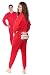 Big Feet Pajama Co Red Union Suit Onesie Pajamas With Funny Butt Flap Danger Blasting Area (XL)