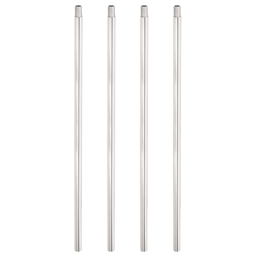 Image of PATIKIL Threaded Extension Rod, 4 Sets 12 inch M10 x 1mm Fine Thread Lamp Pipe with Lamp Pipe Nipples for Pendant Light Island Lighting Chandeliers Stems, Light Silver