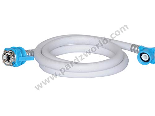 Image of PARDZWORLD 3m Extra Long Washing Machine Inlet Pipe Heavy Duty Flexible PVC Water Inflow Hose with Leak-Proof Tap Connectors for Fully Automatic Top & Front Load Washing Machines (3 Meter)