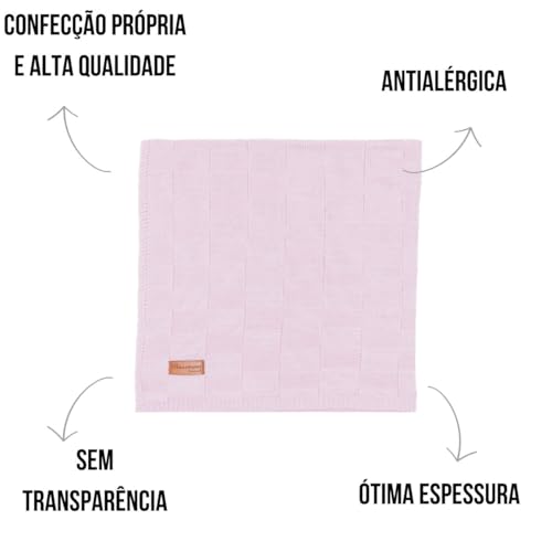 Manta de saida de maternidade Tricô Para Menino ou Menina (Rosa BB)