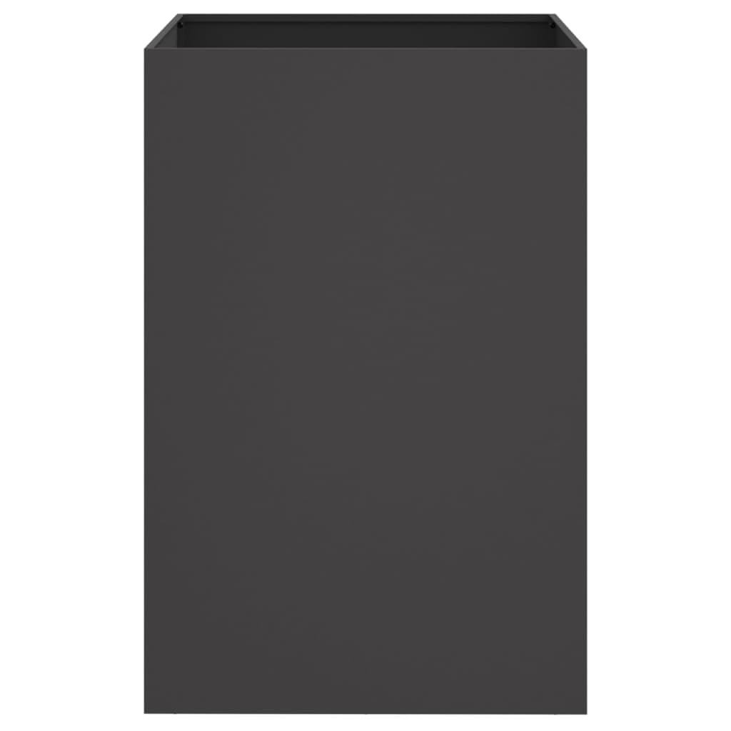 vidaXL Jardinière, Bac à Fleurs, Pot de Plantes, Boîte à Fleurs, Jardinière Surélevée de Jardin Patio Terrasse, Noir 52x48x75 cm Acier