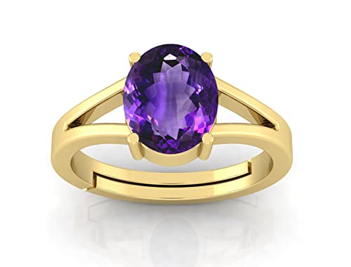 Bague améthyste astrologique 7.25 Ratti en argent massif avec taille ajustable