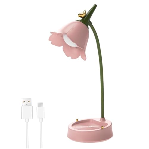 Lampe de table à fleurs LED rechargeable avec porte-stylo tactile - 2