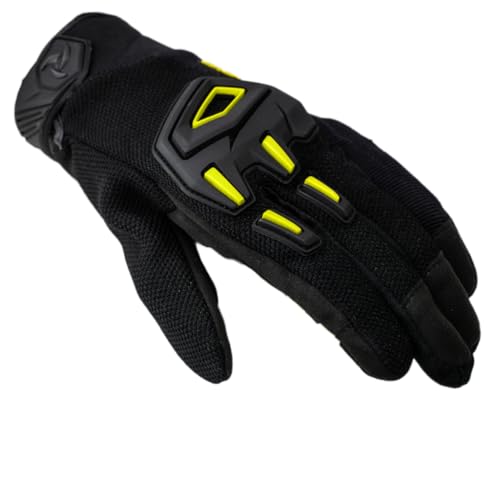 Image of Raida Avantur 2.0 Motorcycle Gloves | Vegan Friendly | Enhanced Knuckle Protection | Touchscreen Compatible | Lightweight & Comfortable | Ideal for Daily Commute & Weekend Rides (Hiviz, S)