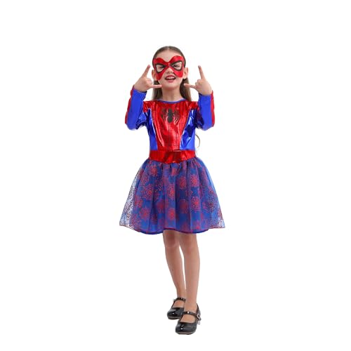 Sincere Party Fille araignée fantaisie dress up costume avec masque pour les yeux 5-6 ans