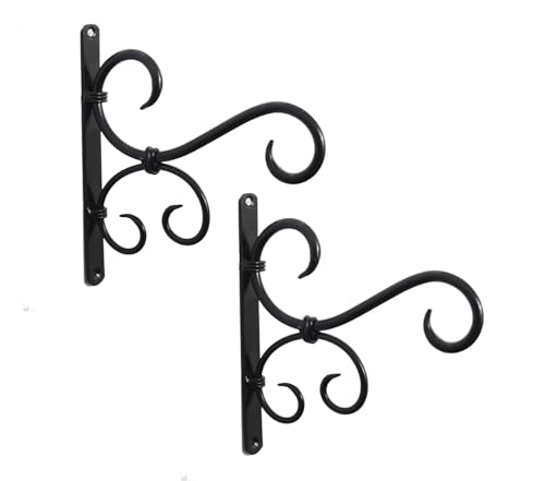 Image of Metal Plant Hanger Hook Bracket for Wall Hanging - Golden Iron Decorative Hanging Hook for Planters, Bird Feeders, Lanterns, Wind Chimes (Pack of 2)