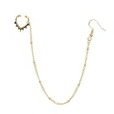 IMIKEYA Anillo Nasal Forma Cadena Dorada Anillo de Inoxidable para Piercing de Nariz y Labios Joyería Elegante para Fiestas y Clubes