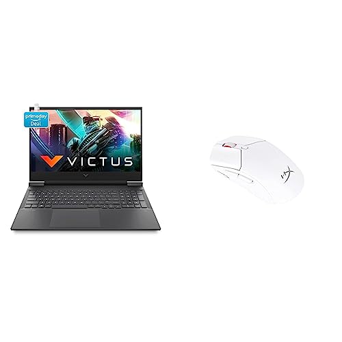 Image of HP Victus Gaming AMD Ryzen 5 5600H Processor 16.1 inch(40.9 cm) FHD Gaming Laptop & HyperX Pulsefire Haste 2 WHT Wireless