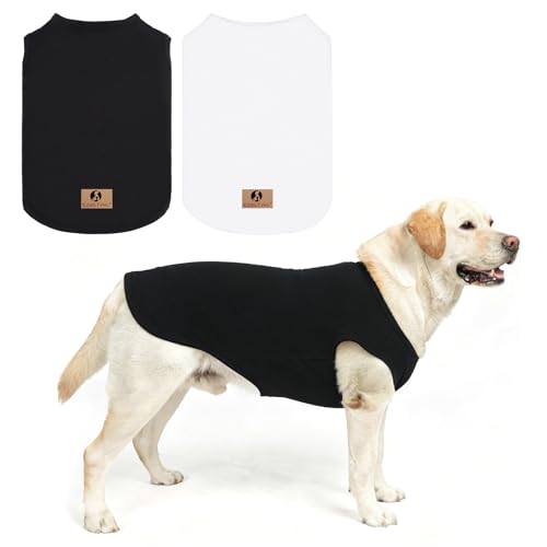 T-shirt en coton de qualité pour chien de grande taille blanc et noir Kooltail - 2