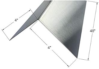 Brushed 304 Stainless Steel Corner Guard, Protective Angle, 48'' Long (4 x 4, 20GA, No Hug Edges), Silver, CG304-2048-400400-NH
