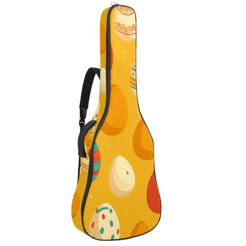 Housse guitare étanche à poches multiples et rembourrage antichoc au motif œuf de Pâques