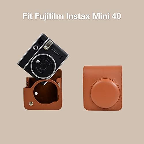 Rieibi Mini 40 Case, PU Leather Protective Case for Fujifilm Instax Mini 40 Instant Camera with Removable Shoulder Strap