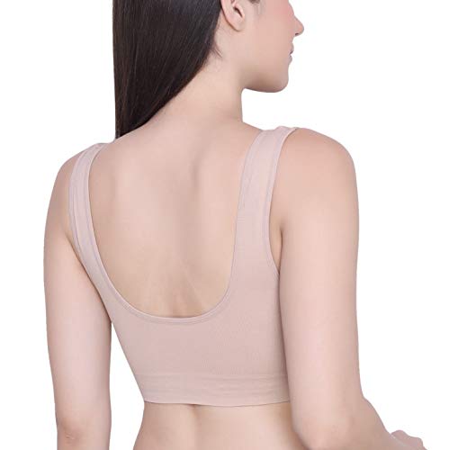 Image of GLAMORAS Women Nylon Elastane Lightly Padded Non Wired U Back Sports Bra | Seamless Stretchy Low Impact Yoga Workout Bra with Removable Pads - Size- Small to 4XL