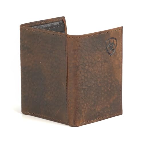 ARIAT Trifold Wallet Emboss Corner Logo Brown One Size2