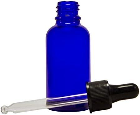 Eclectic Supply B36-24 Cobalt Glass Bottles with Glass Eye Dropper, 1 oz Capacity, Blue (Pack of 24)