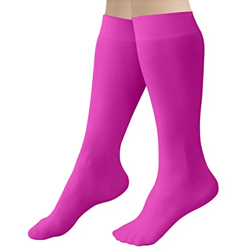 CRS Cross Figure Skating Socks. 2 Pair Knee High Tights. Premium Footed Ice Skate Dance Socks in a Variety of Colors.