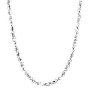 sovesi Rope Chains for Men, 2.5/3mm Silver Tone/18K Gold Plated Twist Necklace Chain, Stainless Steel Mens Necklace Jewelry Gift