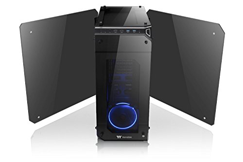 Thermaltake View 71 4-Sided Tempered Glass Vertical Gpu Modular Spcc E-Atx Gaming Full Tower Computer Case With 2 Blue Led Riing Fan Pre-Installed Ca-1I7-00F1Wn-00 #TOP1