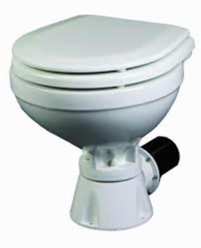 Inodoro marino eléctrico compacto y silencioso Johnson Pumps AquaT Compact Silent Electric Marine Toilet, 12 V, color blanco, material porcelana vítreo miniatura 2