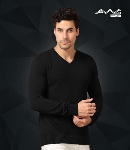 Image of AWG ALL WEATHER GEAR Men's V-Neck Full Sleeve Sweater | Sweater for Winter | Plain Casual Wear Sweater l Sweater for Men | Pullover for Men | Winter Wear Sweater for Men | Mens Sweater
