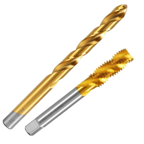 1/2"-13 UNC Spiral Flute Thread Tap and 27/64" Drill Bit Set for Metal