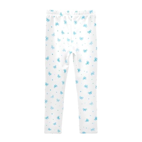 Girls Leggings Size 4T Blue Bow Dot Soft Stretchy Pants Breathable Girl Clothes for Workout Dance2