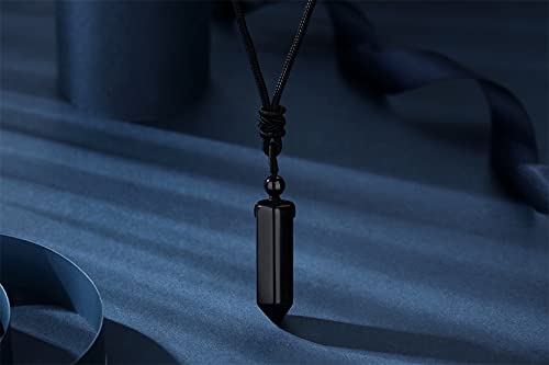 Maibaota Black Obsidian Necklaces For Men Women Natural Crysal Stone Pendant Necklace Adjustable Rope Point Necklace Reiki Spiritual Gemstone Men Necklace Jewelry #TOP2