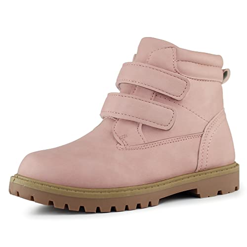 Tobfis Kids Waterproof Strap Work Boots (Toddler/Little Kid/Big Kid), Pink Pu, 3 M Us #TOP3