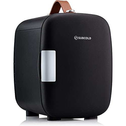 Subcold Pro4 Luxury Mini Fridge Cooler | 4 Litre / 6 Cans | AC and Exclusive USB Power Option | Portable Small Fridge for the Office, Bedroom, Car, Travel, Skincare & Cosmetics (Black)