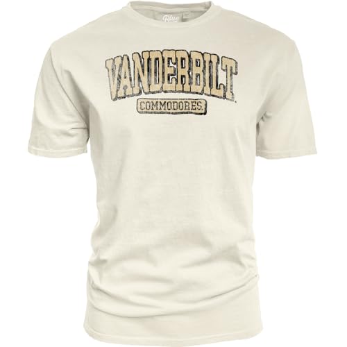 Vanderbilt Commodores NCAA Officially Licensed T-Shirt Ivory Dyed Ringspun Vintage, Large