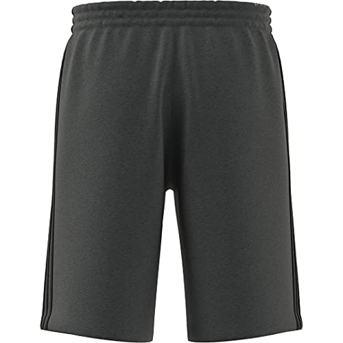 Adidas Men's Essentials Fleece 3-Stripes Shorts, Dark Grey Heather/Black, Large #TOP5