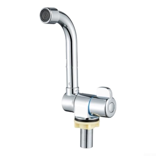 Grifo plegable, grifo ajustable de rotación de 360 grados, grifo de lavabo de agua fría caliente con rosca G1/2, grifo de fregadero de cocina para caravana, barco, cámper, yate, campamento (B)