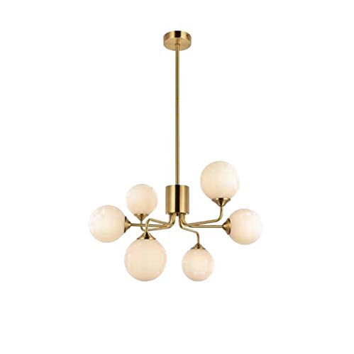 Plafonnier industriel doré 12 bras pour illuminer la salle à manger