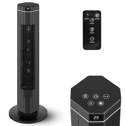 Listado de Ventilador de Oficina los más solicitados. 47 Ventilador de Torre Silencioso, 3 Modos, 3 Velocidades, Temporizador 8H, Ventilador Torre con Control Remoto para Hogar y Oficina