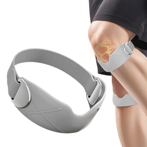 Silicone Patellar Tendon Support Strap, 2026 New Knee Braces for Women and Men Pain Relief, Adjustable Patella Band Stabilizer Knee Brace for Hiking, Basketball, Running Essentials (Gray*1)