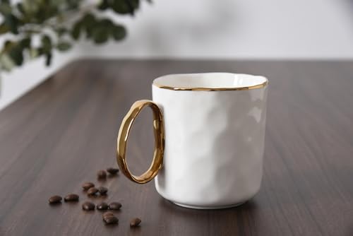 Mug Portofino de porcelana blanca y dorada 5x3.5x3.75 pulg miniatura 7