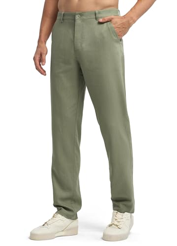 Willit Men's Linen Pants Casual Linen Dress Pants Beach Summer Lightweight Trousers 28" 30" 32"2
