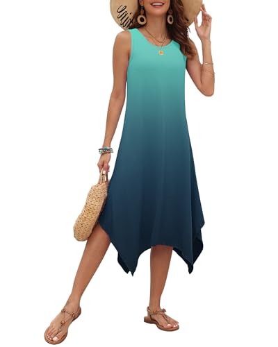 AUSELILY Women's Summer Dresses 2026 Casual Sleeveless Sundress Asymmetrical Hem