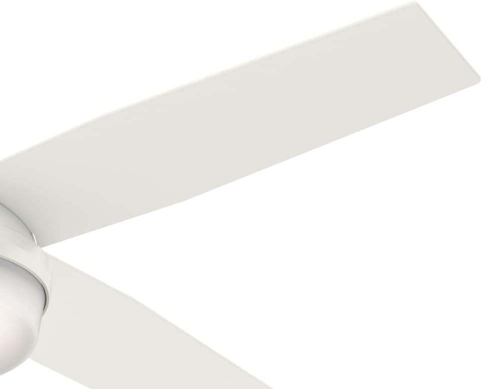 Hunter Fan 52in Fresh White Contemporary Ceiling Fan with LED Light Kit and Remote Control (Renewed)