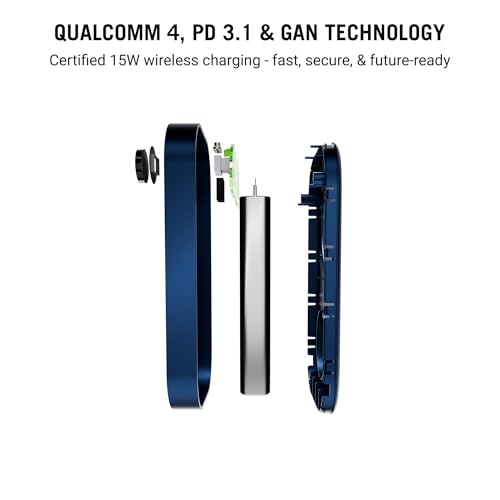 Image of DailyObjects Loop Universal Aluminium Power Bank|10000 Mah|Fast Charging Output 20W | Compatible with Samsung /OnePlus /iPhone 12 /13 /14 /15 /16 /Pro Max /Airpods|Pocket Size|LED Battery Display (Blue)