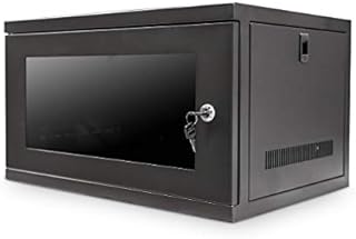Dynamode Server Rack Data Cabinet - 6U 400mm Deep Wall Mounted 19 Inch Storage Rack for Home, Office, Server Room Computer Equipment with Glass Door, Removable Side Panels, Front-Rear Lockable