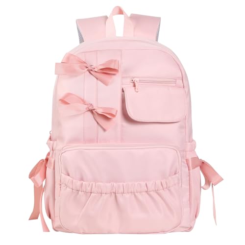 RTGNEI Kawaii Coquette Backpack with Bows for Teen Girls School Bookbag Aesthetic Dance Bag