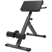 Roman Chair Back Extension for Tall Men, Heavy Duty Folding Roman Chair Hyperextension Ab Bench Exercise Equipment for Home Gym, Loads 330lbs Color Black