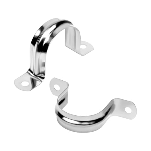 Image of 30Pcs 1-9 /16 Inch Stainless Steel Conduit Clamps, 2 Hole Strap U Bracket Rigid Pipe Strap, Tension Clips U-Tube Clamp for Pipe Fixing on Various Surfaces