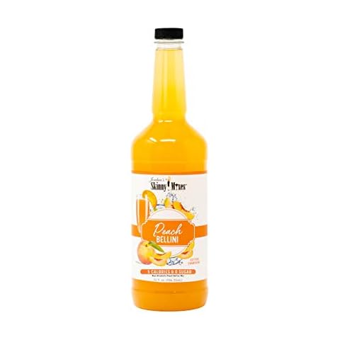 Jordan's Skinny Mixes Sugar Free Peach Bellini Mix, Flavored Cocktail Mixer for Drinks, Peach Drink Flavoring for Cocktails & Mocktails, Low Calorie, Gluten Free, Keto Friendly, 32 Fl Oz, 1 Pack Cover