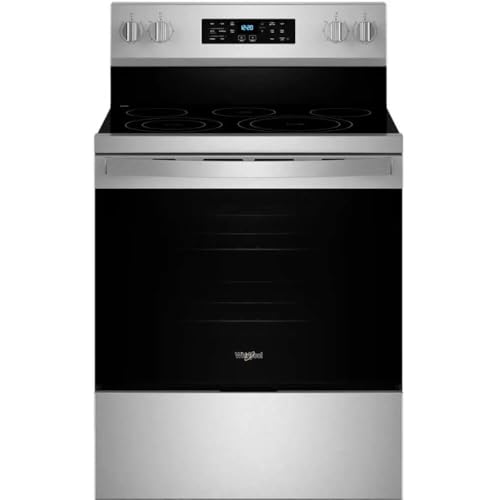 Whirlpool 30 in. 5 Element Freestanding Electric Range in Fingerprint Resistant Stainless Steel with Air Cooking Technology